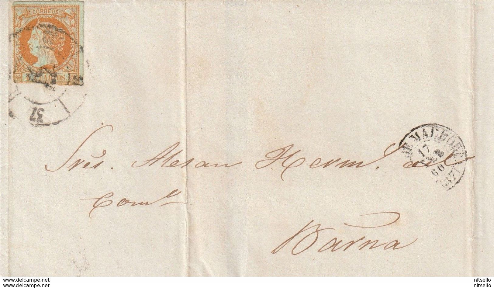 LOTE 1811 // (C210) ESPAÑA 1859-CARTA-PREFILATELIA. LUNEL A MONTPELLIER (FRANCIA). Fechador LUNEL - Cartas & Documentos