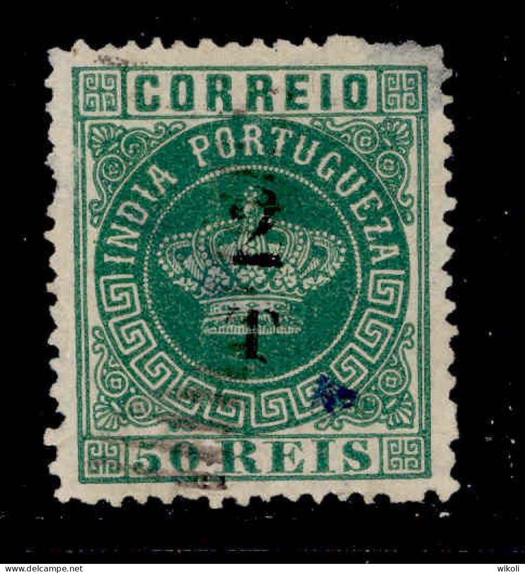 ! ! Portuguese India - 1881 Crown W/OVP 2 Tg (Perf. 13 1/2) - Af. 98b - Used (ca 135) - Portugees-Indië