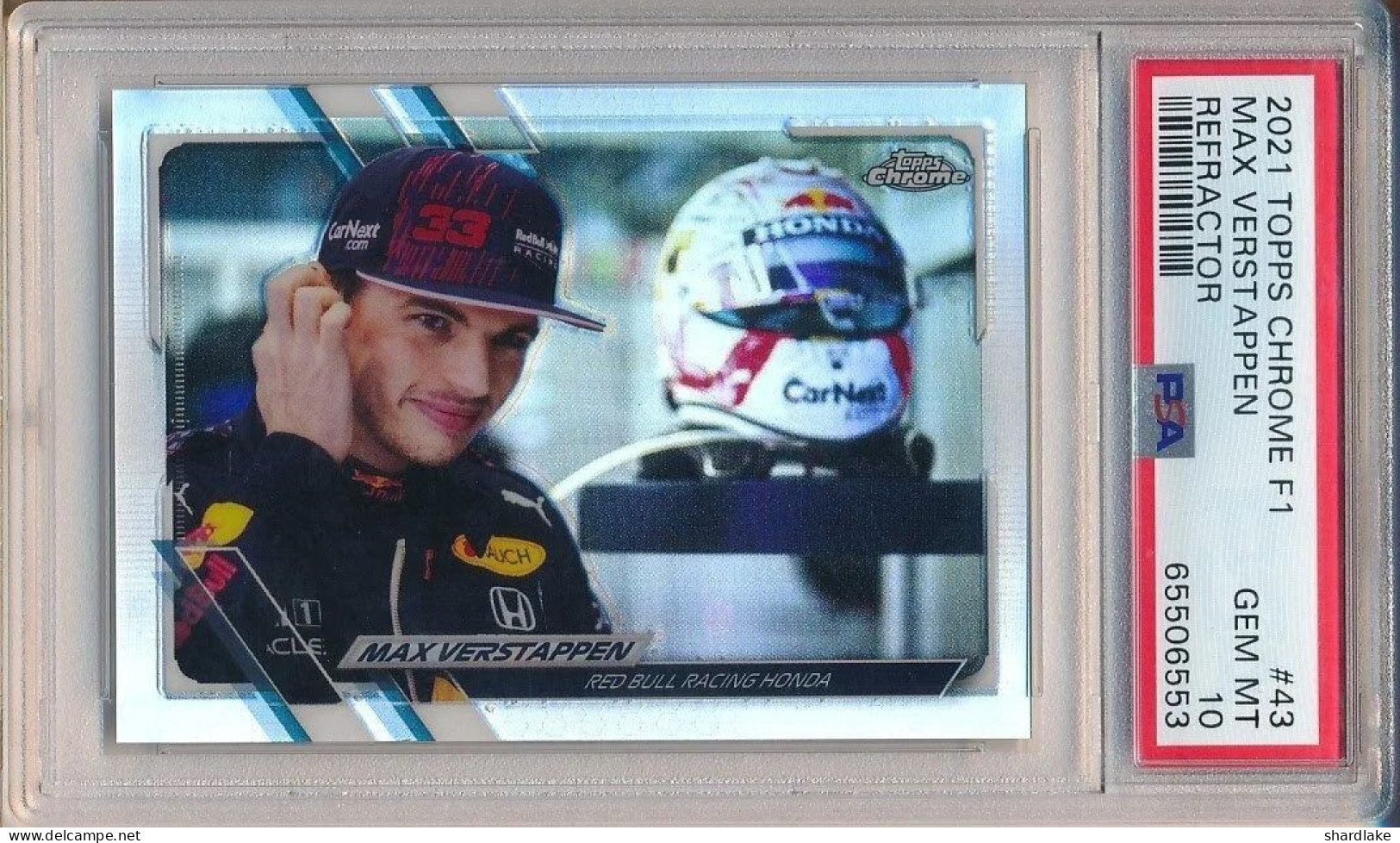 Topps PSA 10 - Max Verstappen - Chrome F1 Refractor - #43 - 2021 - Car Racing - F1