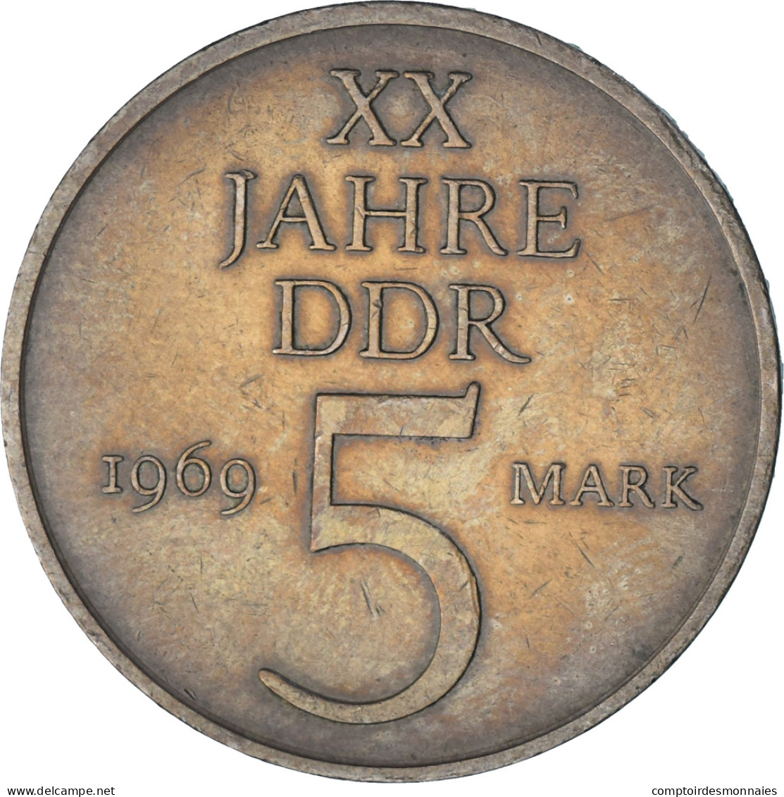 Monnaie, République Démocratique Allemande, 5 Mark, 1969, TTB, Nickel-Bronze - 5 Marchi