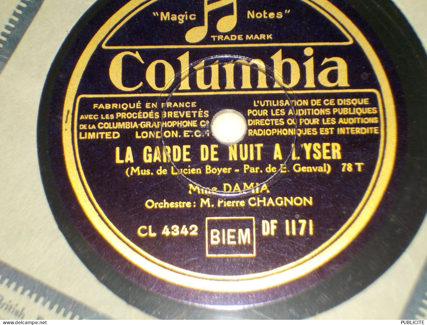 DISQUE 78 TOURS LAMENTO ET CHANSON  DE DAMIA 1933 - 78 Rpm - Schellackplatten