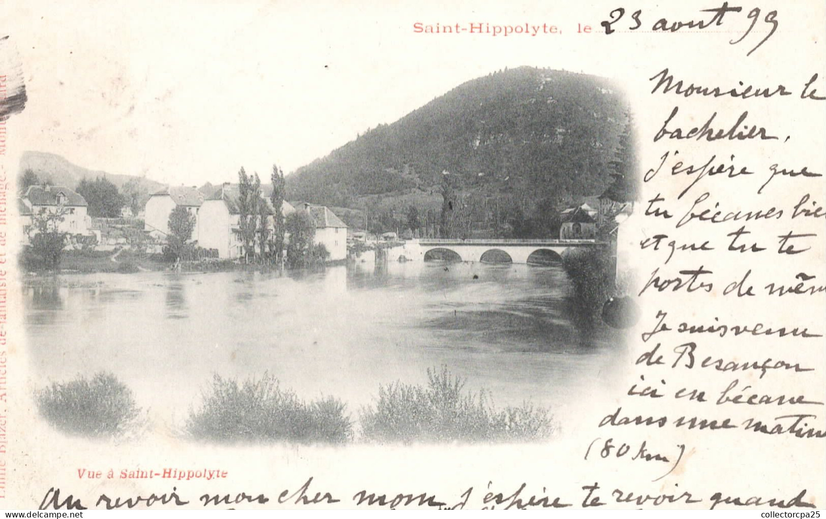 Saint Hippolyte , Le .. - Vue à Saint-Hippolyte Carte Nuage Précurseur Emile Blazer Articles De Fantaisie Montbéliard éd - Saint Hippolyte