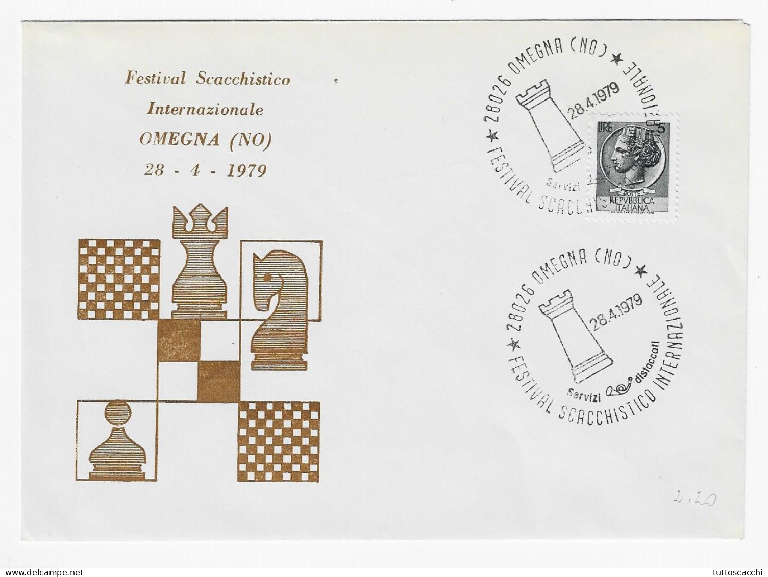CHESS Italy 1979, Omegna - Chess Cancel On Commemorative Envelope - Echecs