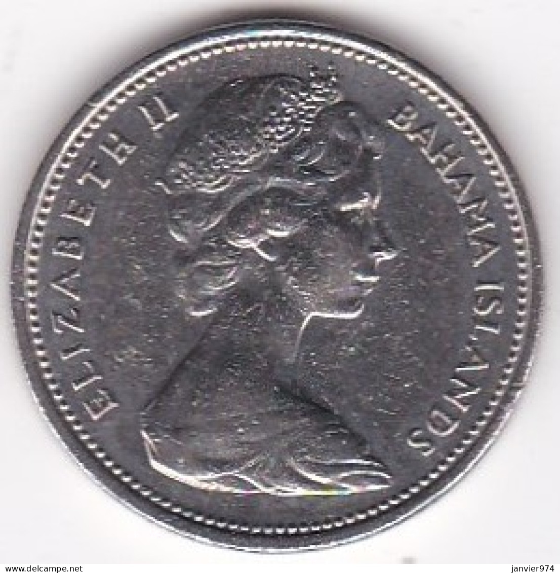 Bahamas . 25 Cents 1969, Elizabeth II, Bateau à Voiles ,  En Nickel, KM# 6 - Bahama's