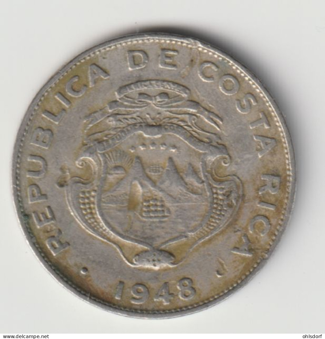 COSTA RICA 1948: 25 Centimos, KM 175 - Costa Rica