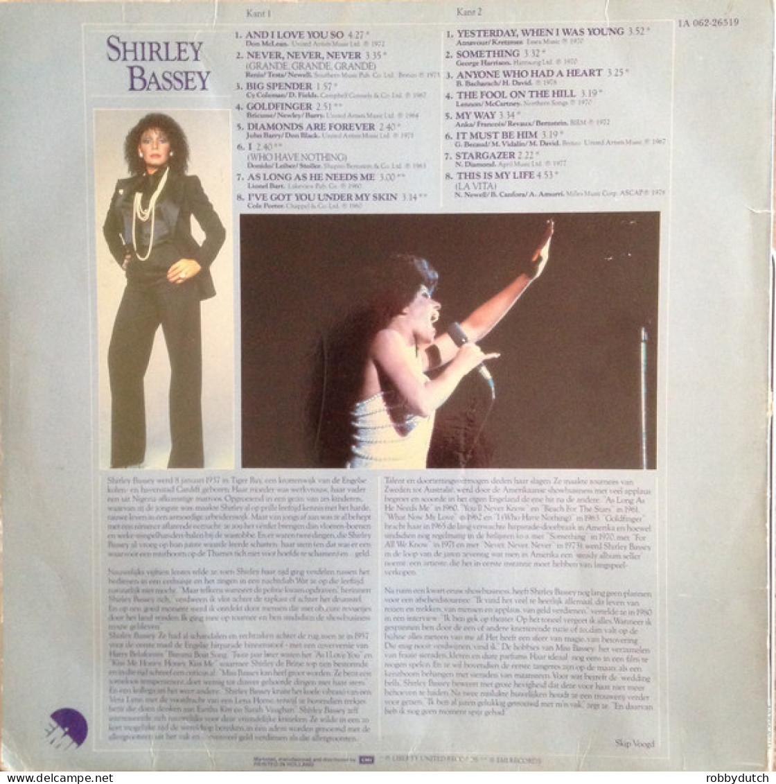 * LP *  SHIRLEY BASSEY - ONVERGETELIJKE HITS (Holland EX) - Jazz