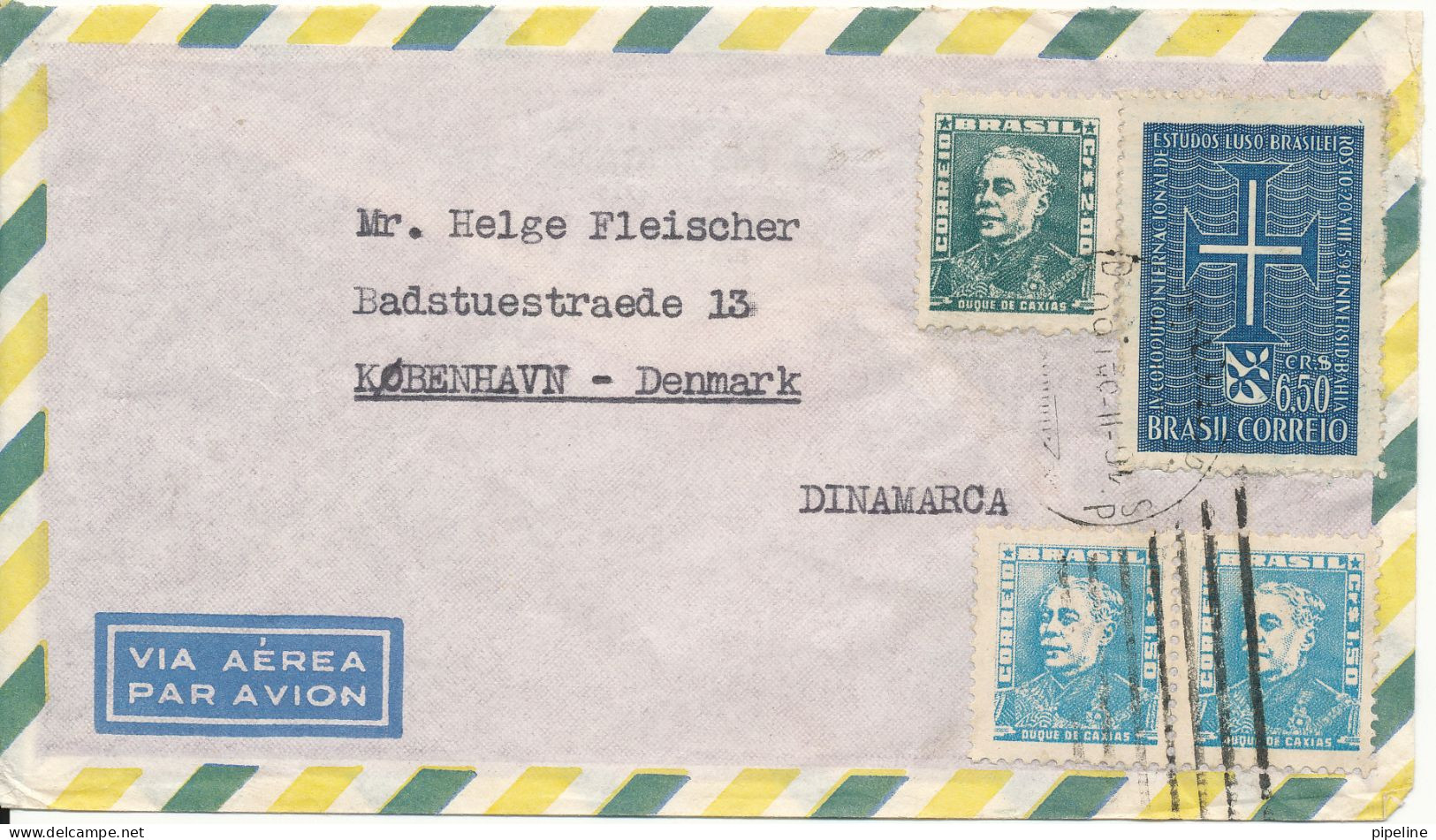 Brazil Air Mail Cover Sent To Denmark 1960 - Posta Aerea