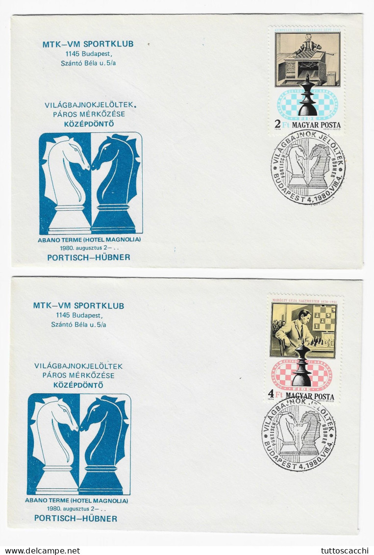 CHESS Hungary 1980, Budapest - 8 Envelopes, FULL SERIES, Chess Cancel On Commemorative Envelopes - Schach