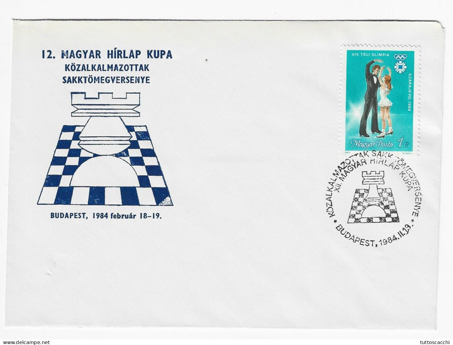 CHESS Hungary 1984, Budapest - Chess Cancel On Commemorative Envelope - Schach