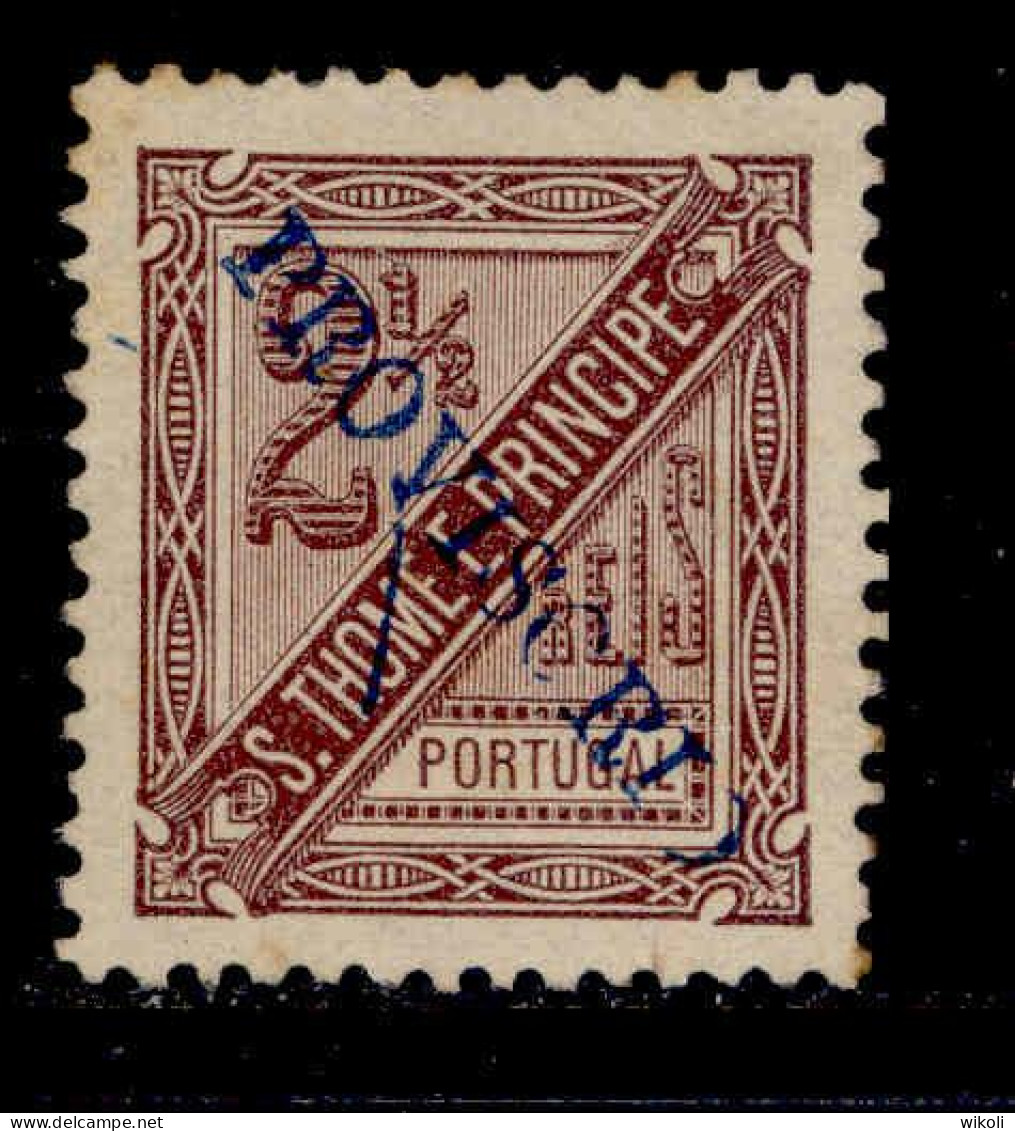 ! ! St. Thomas - 1899 D. Carlos W/OVP "Provisorio" 2 1/2 R (Perf. 11 3/4) - Af. 58 - NGAI (ca 218) - St. Thomas & Prince