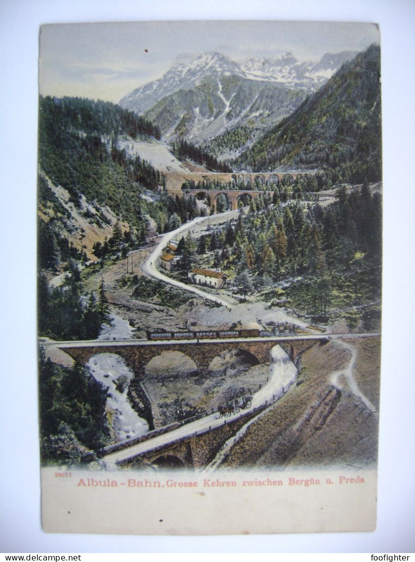 Switzerland - ALBULA - BAHN - Große Kehren Zwischen Bergün U. Preda, Straßenbahn, Verlag Gebrüder Metz, Basel - Bergün/Bravuogn