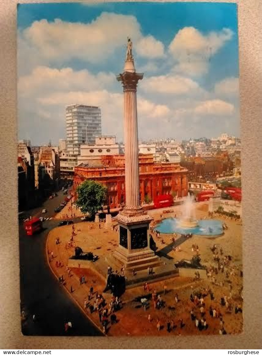 Cartolina Londra Trafalgar Square Nelson Column - FG VG 1973 - Trafalgar Square