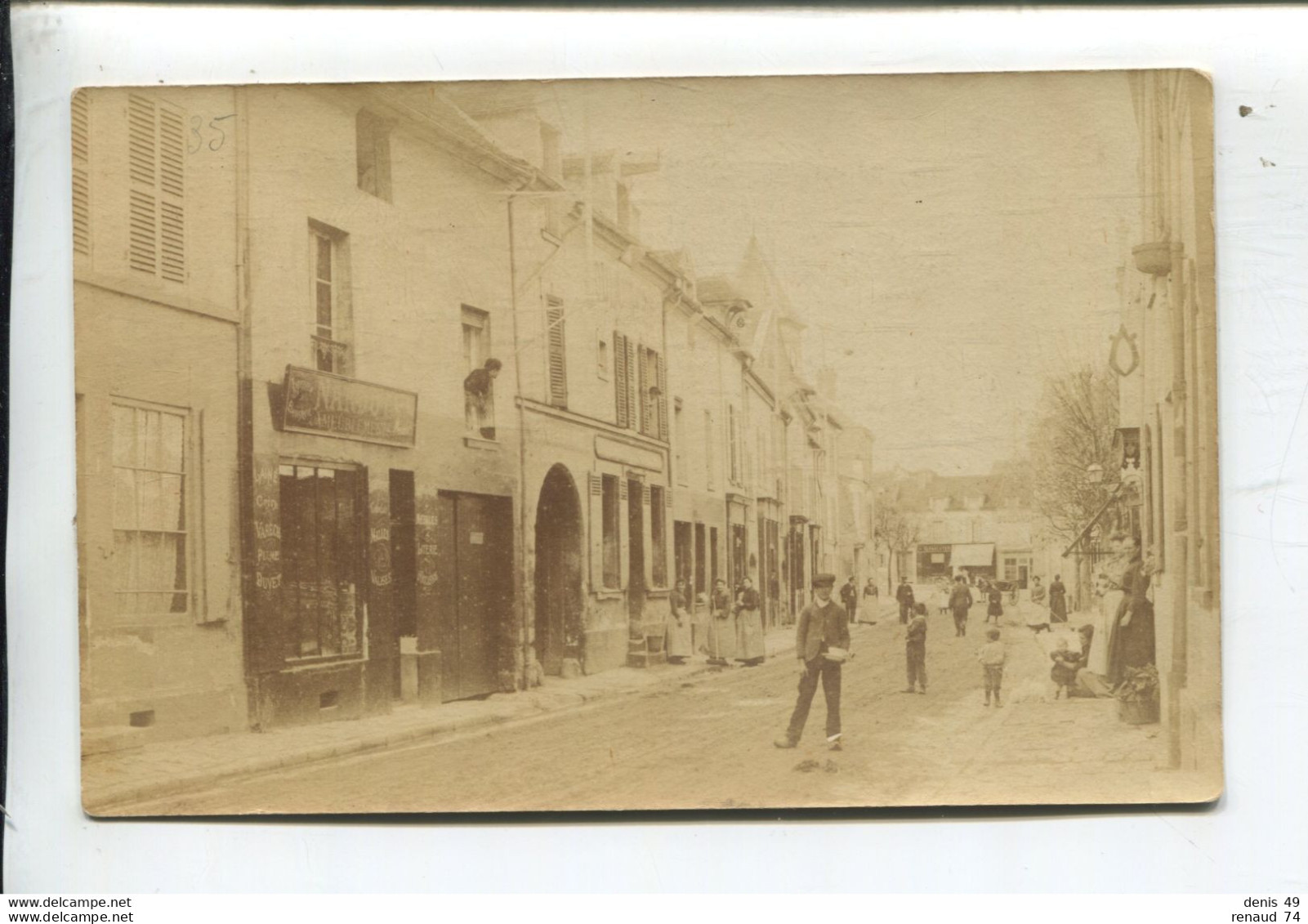 Montesson Carte Photo Rue De Paris Nardot Ameublement Tapissier - Montesson