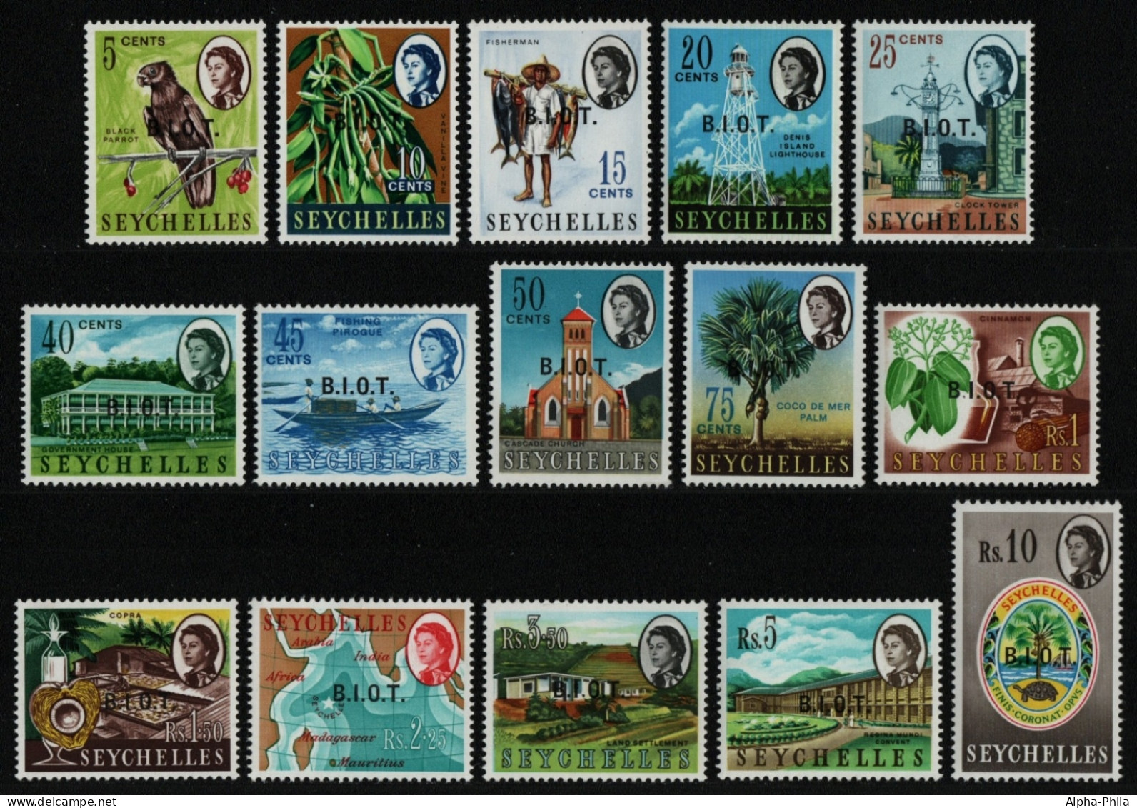 BIOT 1968 - Mi-Nr. 1-15 ** - MNH - Freimarken / Definitives (I) - Territoire Britannique De L'Océan Indien