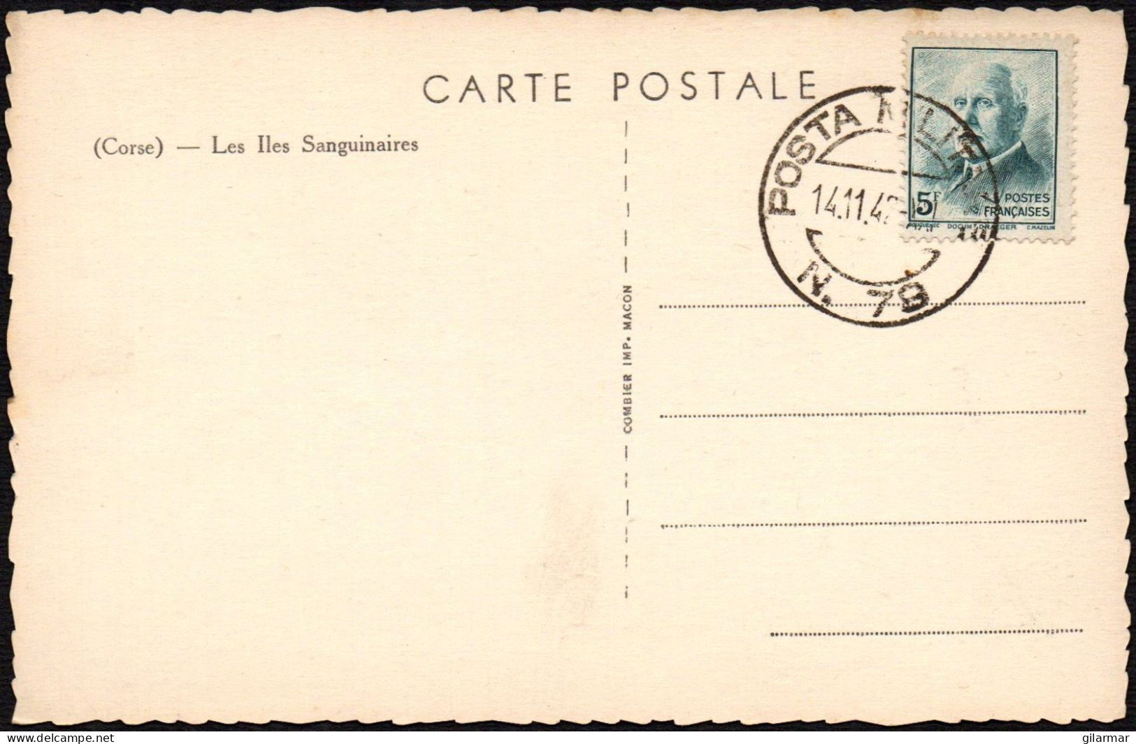 ITALIA 1942 - POSTA MILITARE N. 79 - FRANCE - CORSE - LES ILES SANGUINAIRES - M - Andere & Zonder Classificatie