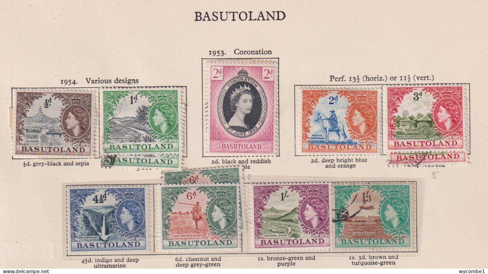 BASUTOLAND   - 1953-54 Issues To 1s3d Hinged/Never Hinged Mint And Used As Scan - 1933-1964 Kronenkolonie