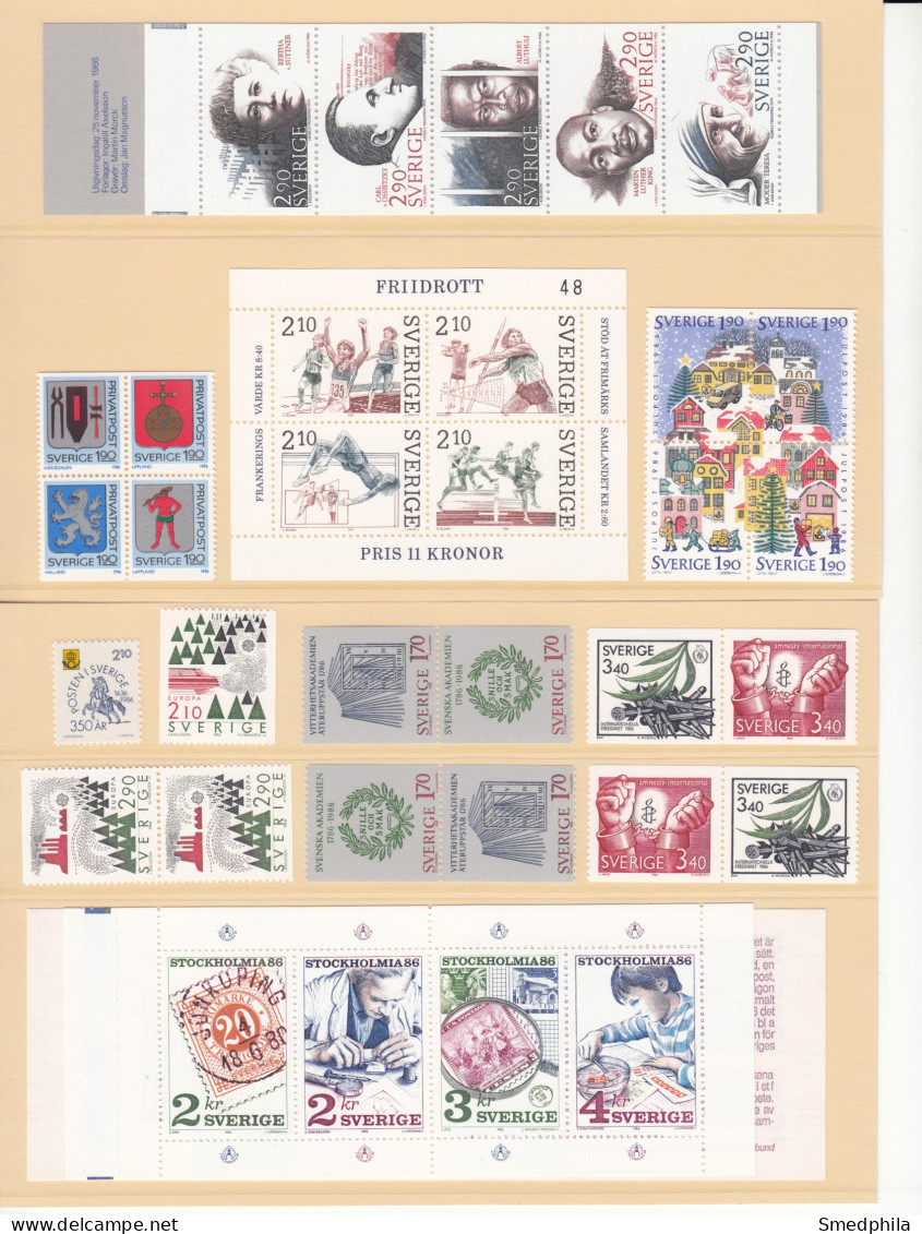 Sweden 1986 - Full Year MNH ** - Komplette Jahrgänge