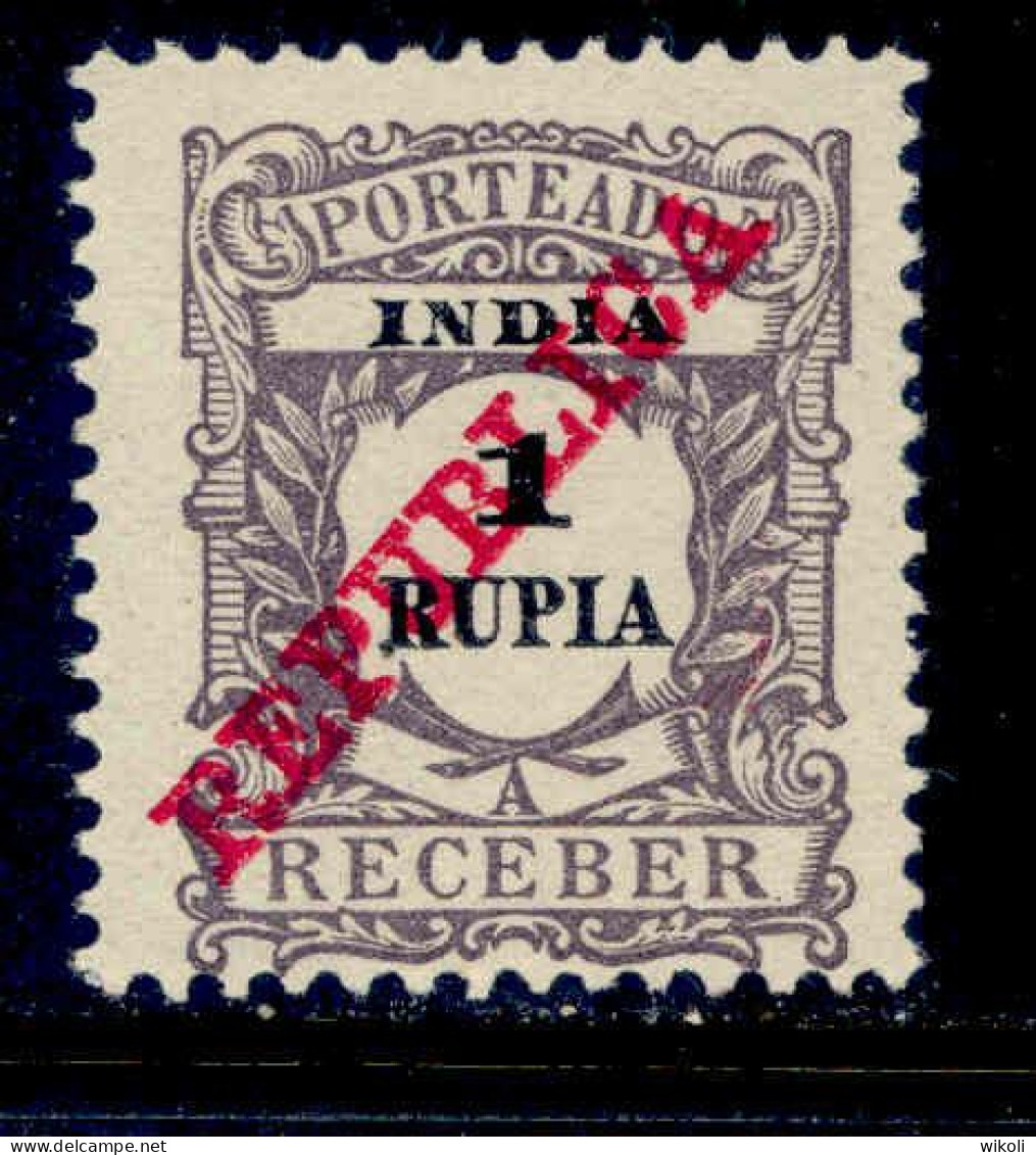 ! ! Portuguese India - 1911 Postage Due 1 Rp - Af. P22 - MH (cb 048) - Portugees-Indië