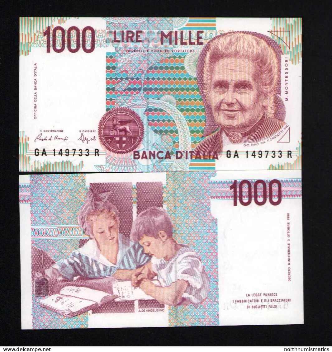 Italy 1000 Lire Unc 3 October1990 Prefix GA---R - Andere & Zonder Classificatie