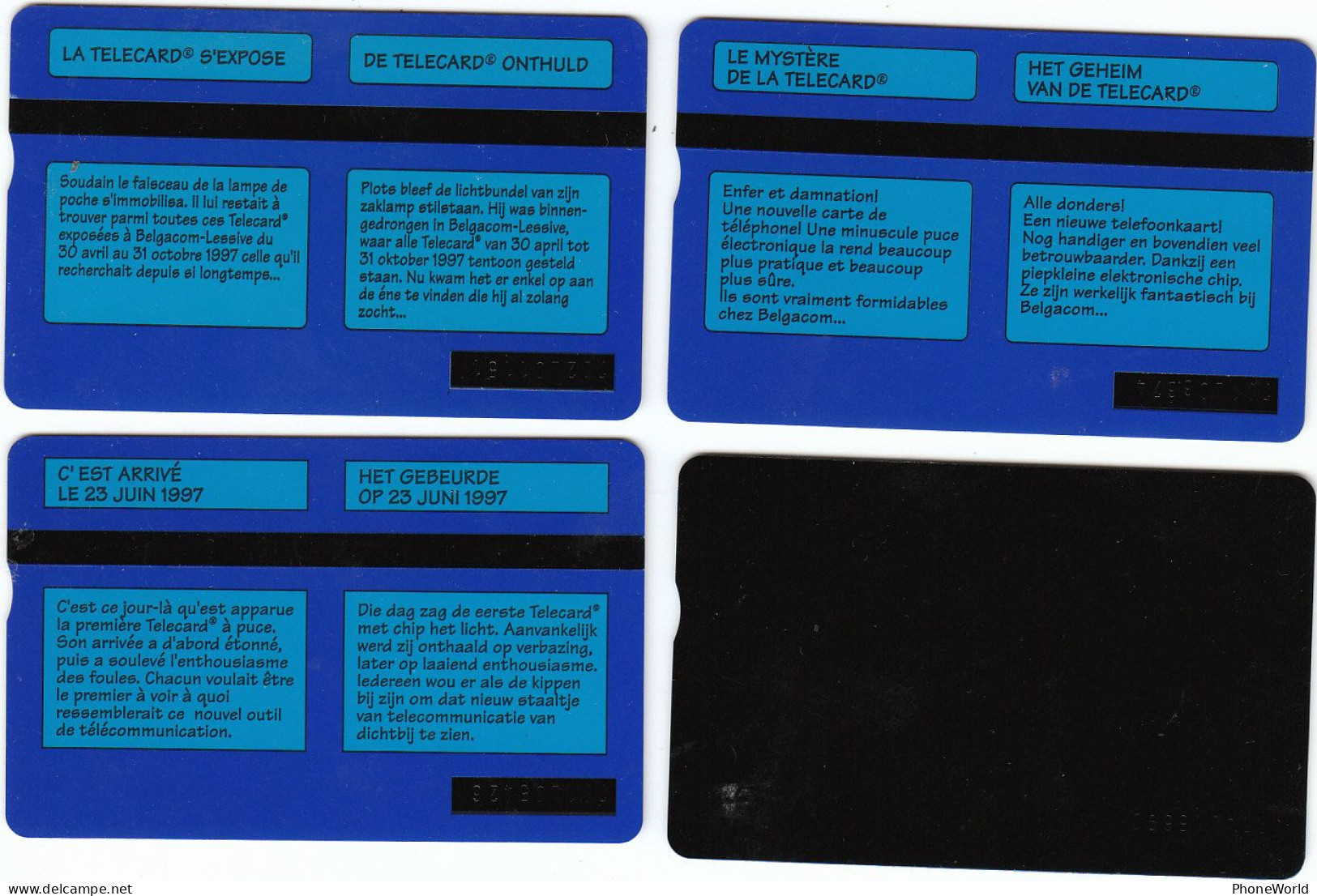 Belgacom, Expo Télécartes, 4 Private Issues, 4 X 5un.701L, 701L, 702L,704L, Mint - Sans Puce