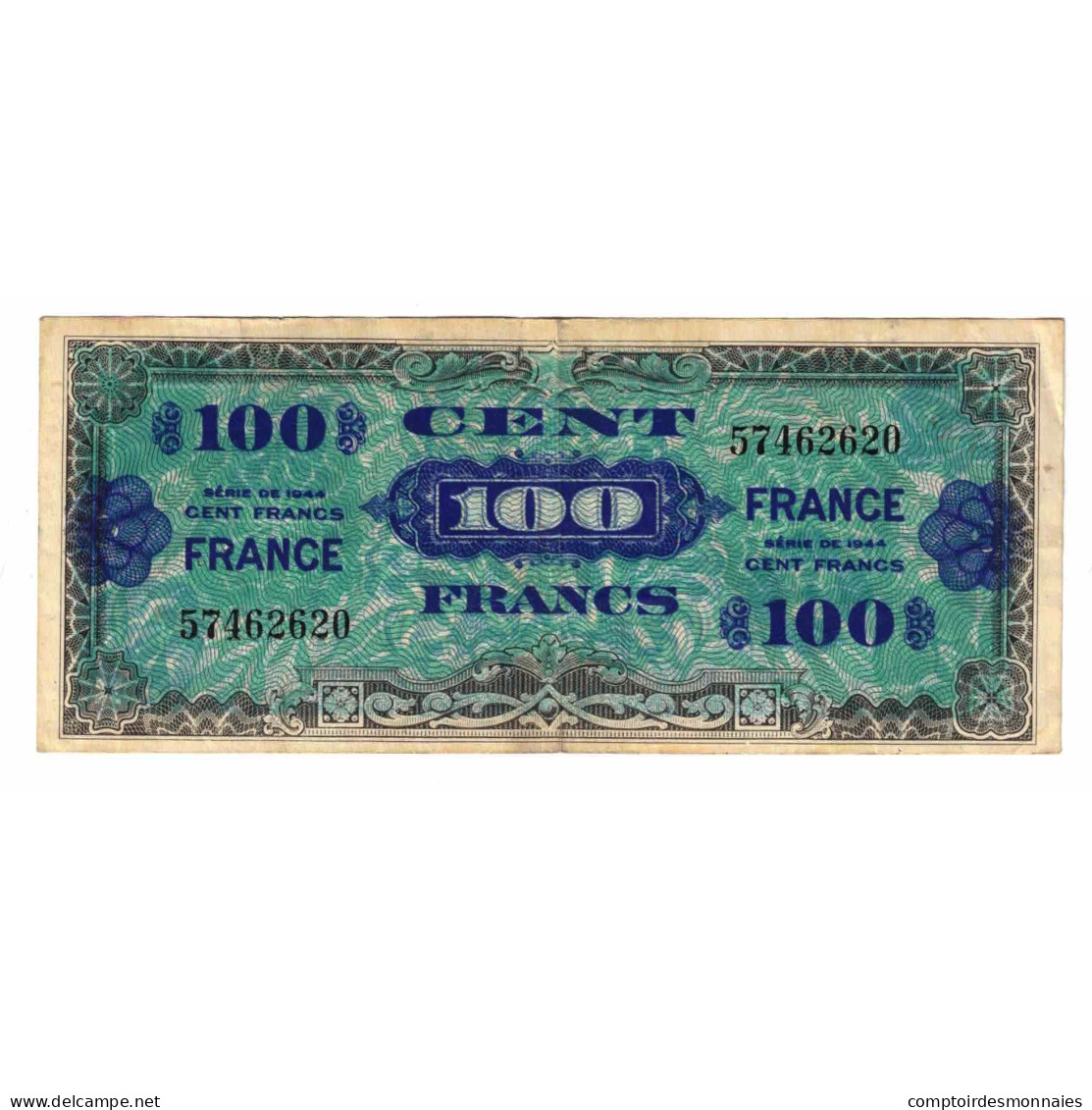 France, 100 Francs, 1945 Verso France, 1945, SERIE DE 1944, TTB, Fayette:VF25.1 - 1945 Verso Frankreich