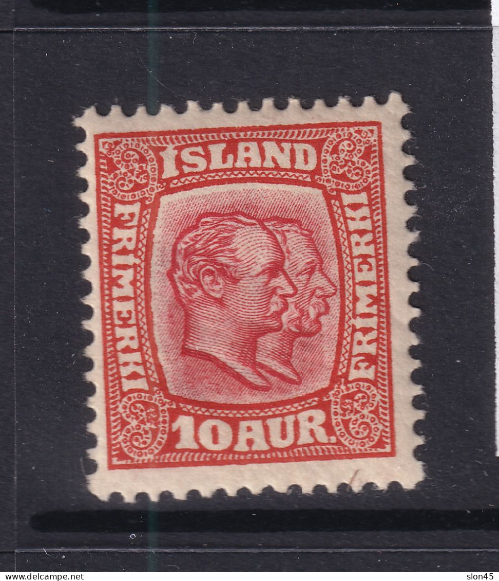 Iceland 1907 2 Kings Key Stamp 10a MH 15779 - Ungebraucht