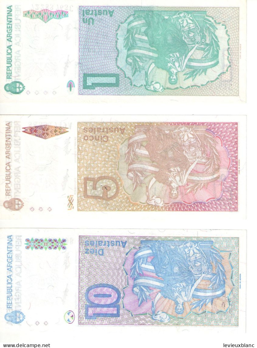 3 Billets De Banque Anciens/Casa De Moneda / Republica Argentina/ 1,5 Et 10 Australes/1985-80   BILL244 - Argentine