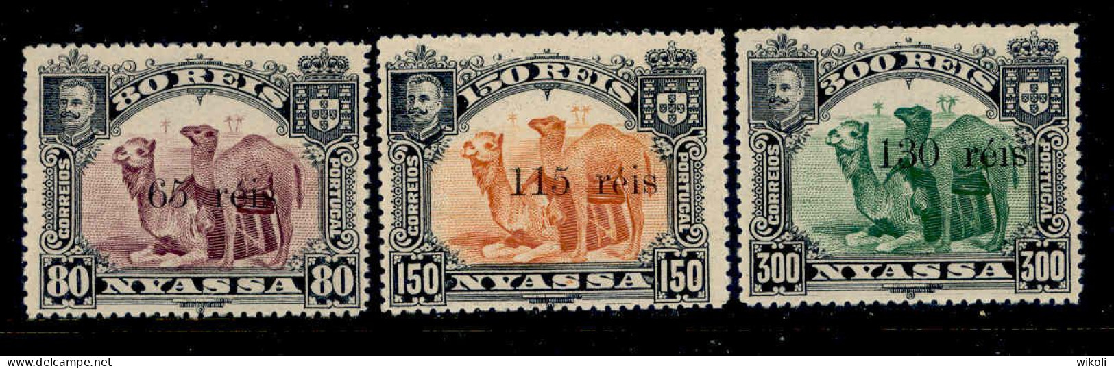 ! ! Nyassa - 1903 D. Carlos Local OVP (Complete Set) - Af. 45 To 47 - MH (cc 022XV) - Nyassa