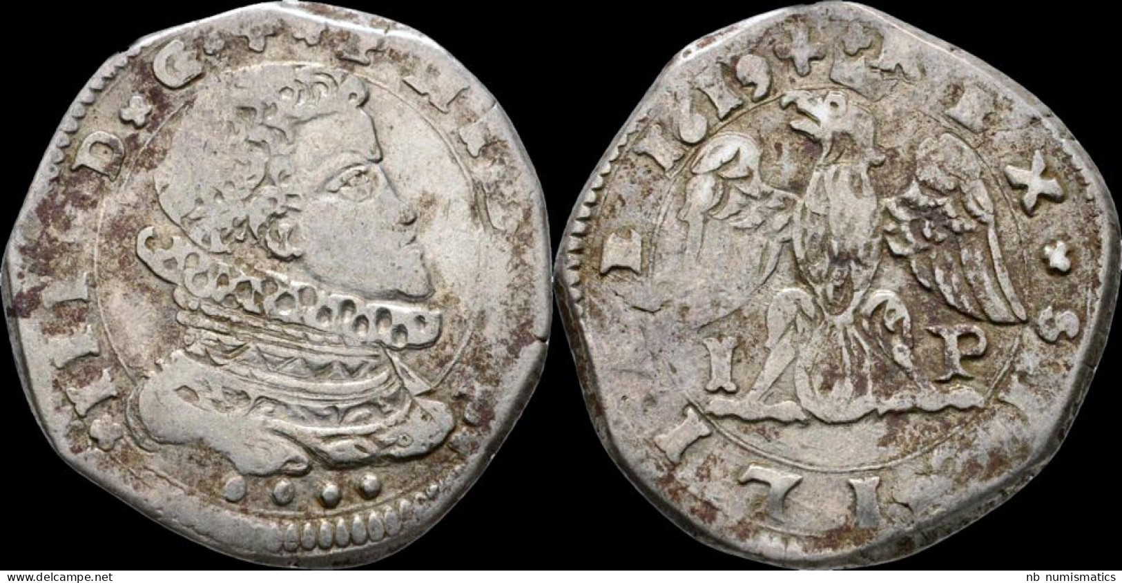 Italy Sicily Messina Philip III Of Spain AR 4 Tari 1612 - Deux Siciles