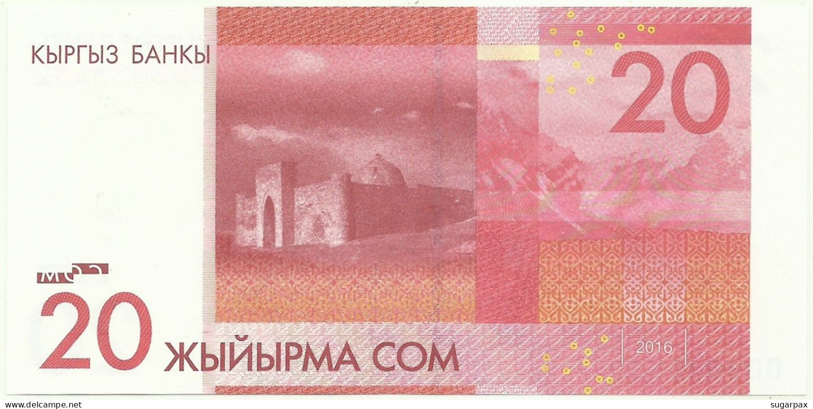 KYRGYZSTAN - 20 Som - 2016 ( 2018 ) - Pick 24.b - UNC. - Série DD - Kyrgyzstan