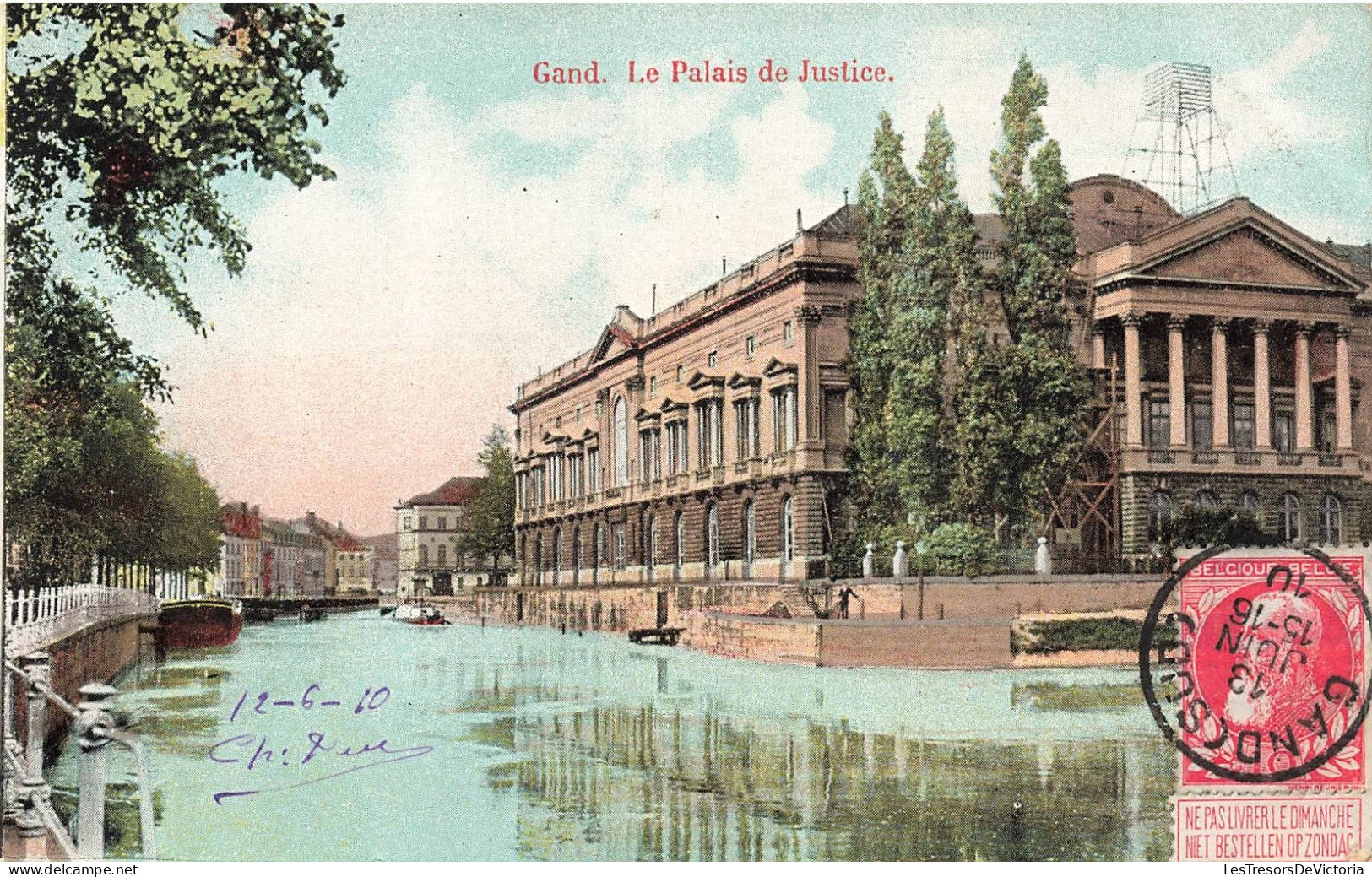 BELGIQUE - Gent - Vue Générale Du Palais De Justice - Colorisé - Carte Postale Ancienne - Gent