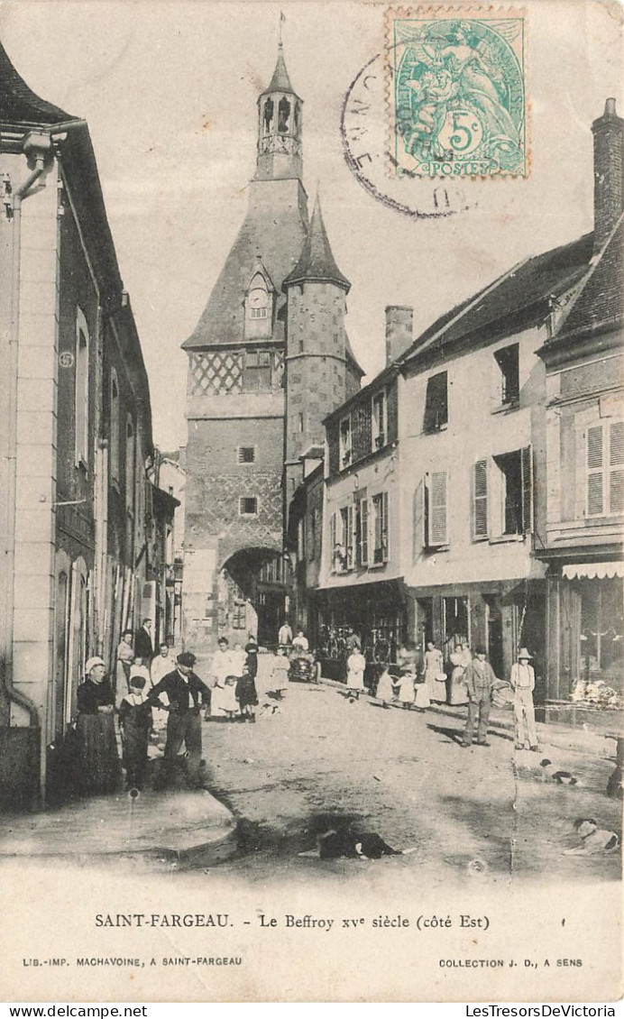 FRANCE - Saint Fargeau - Le Beffroy XVe Siècle (côté Est) - Animé - Carte Postale Ancienne - Saint Fargeau