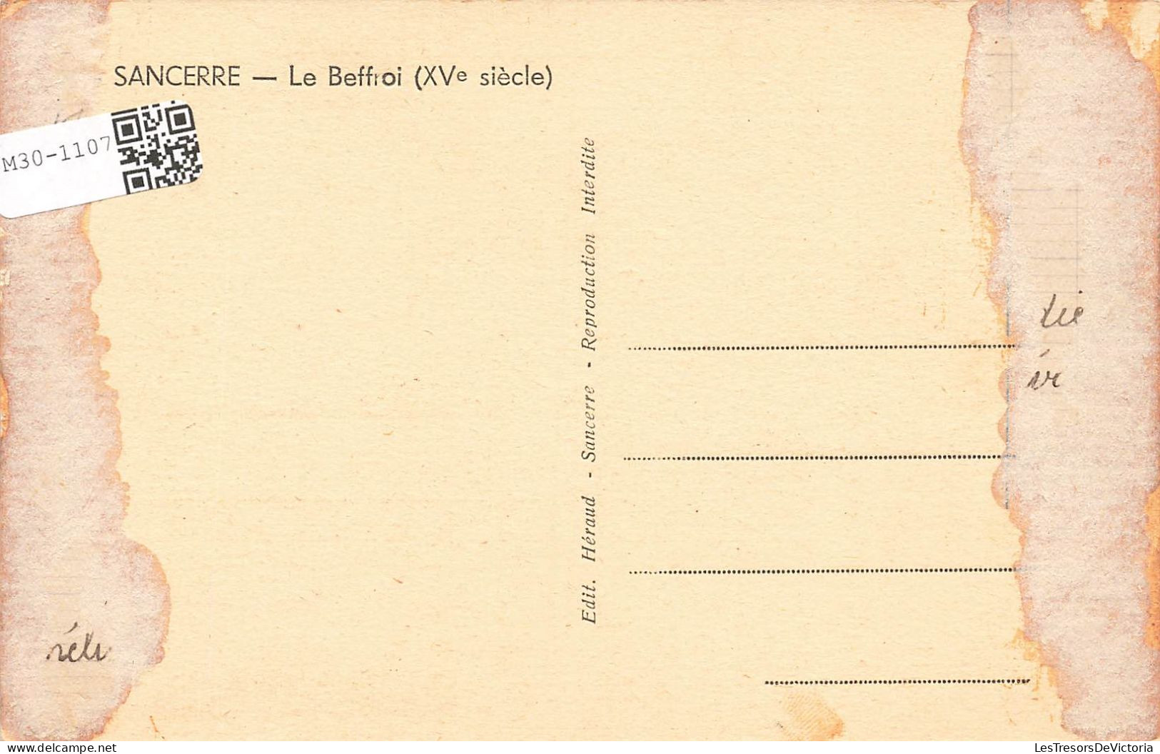FRANCE - Sancerre - Le Beffroi - Carte Postale Ancienne - Sancerre