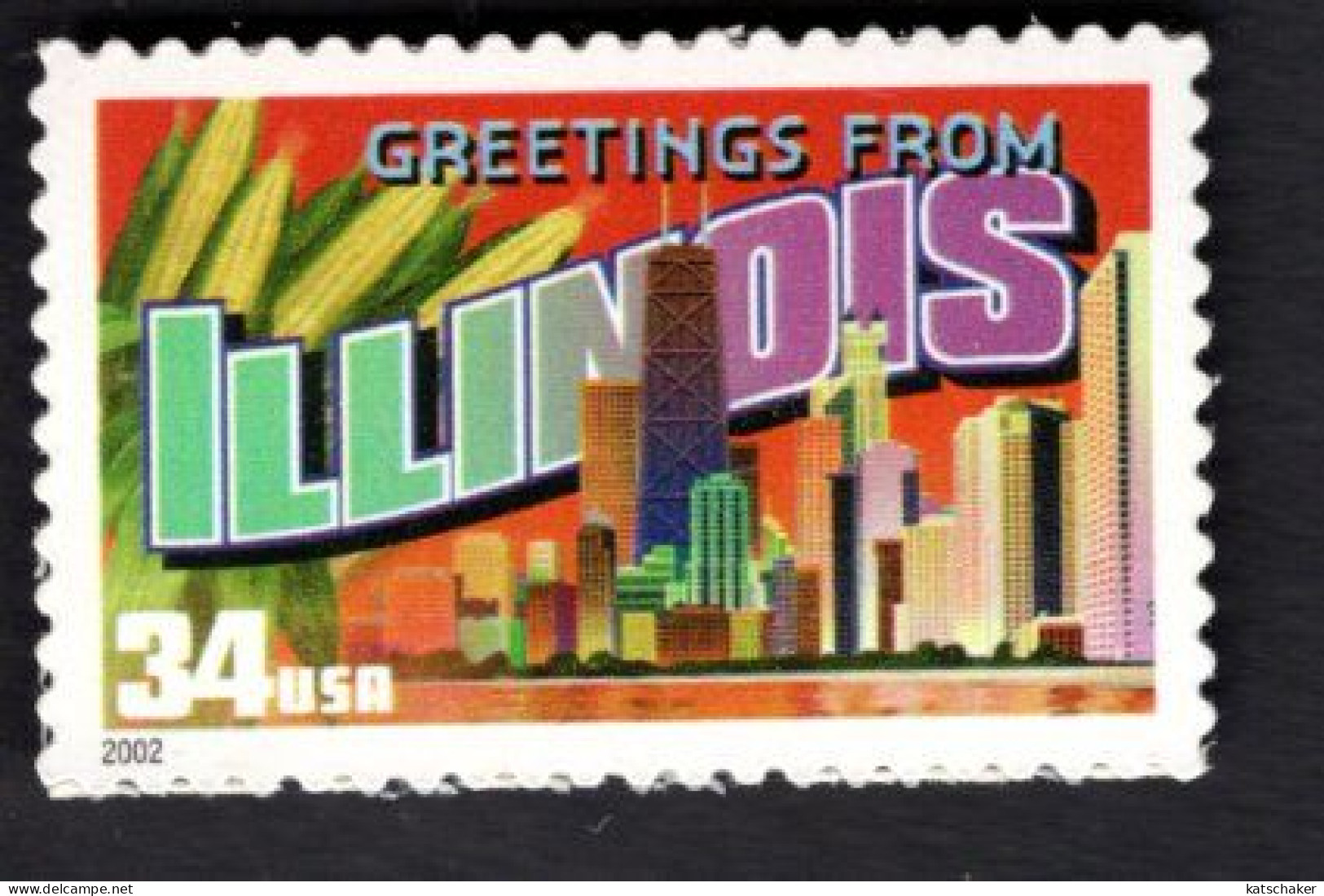 1938301728 2002 SCOTT 3573 (XX) POSTFRIS MINT NEVER HINGED  -  GREETINGS FROM AMERICA - ILLINOIS - Nuovi