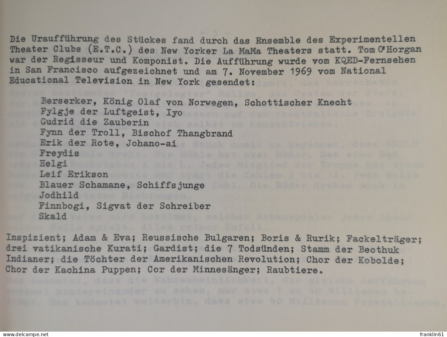 Heimskringla Oder Die Gehaschten Engel. Ein Stück In Zwei Teilen. - Theatre & Dance