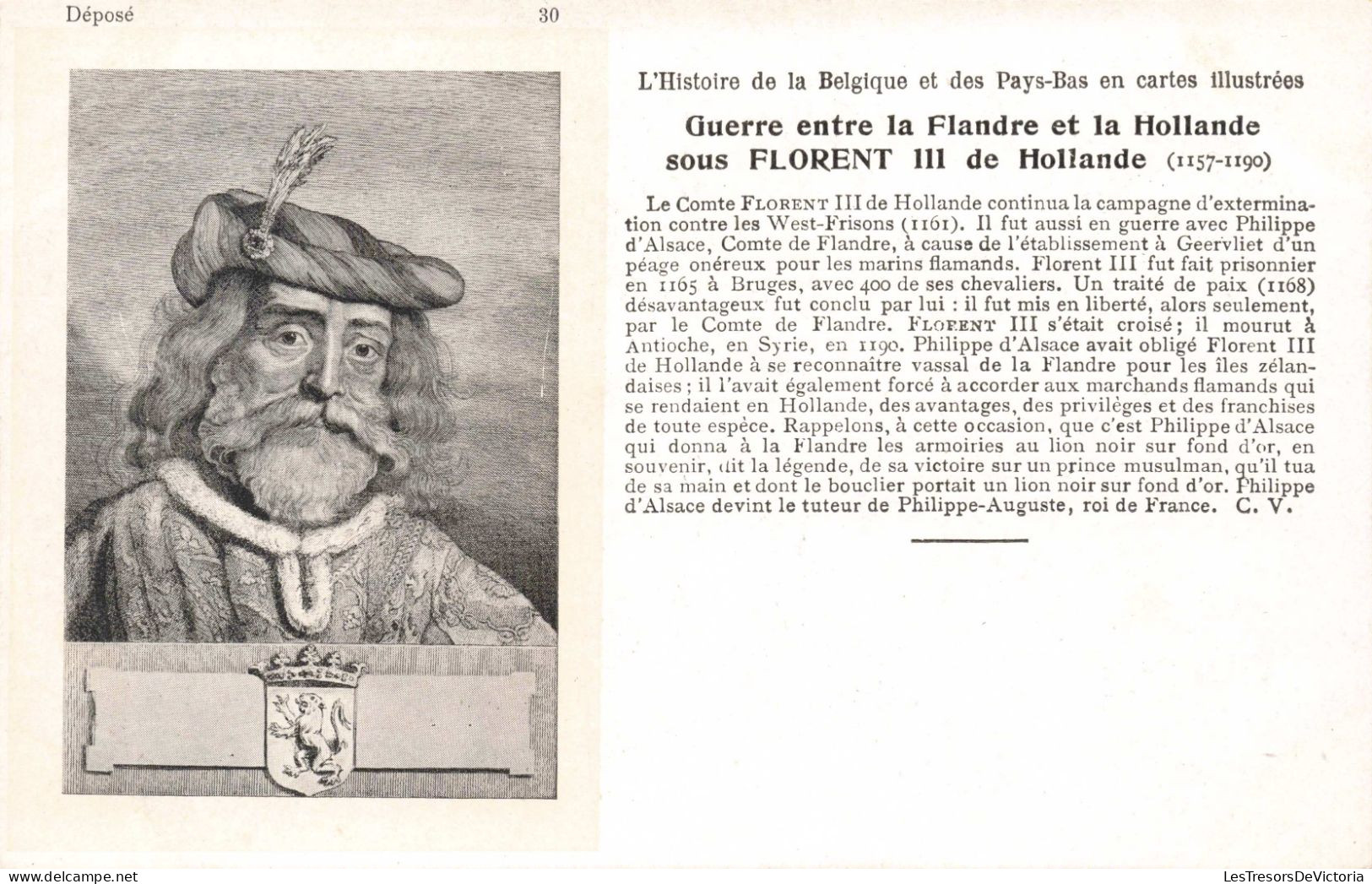 CELEBRITES - Personnages Historiques - Florent III De Hollande - Carte Postale Ancienne - Personnages Historiques