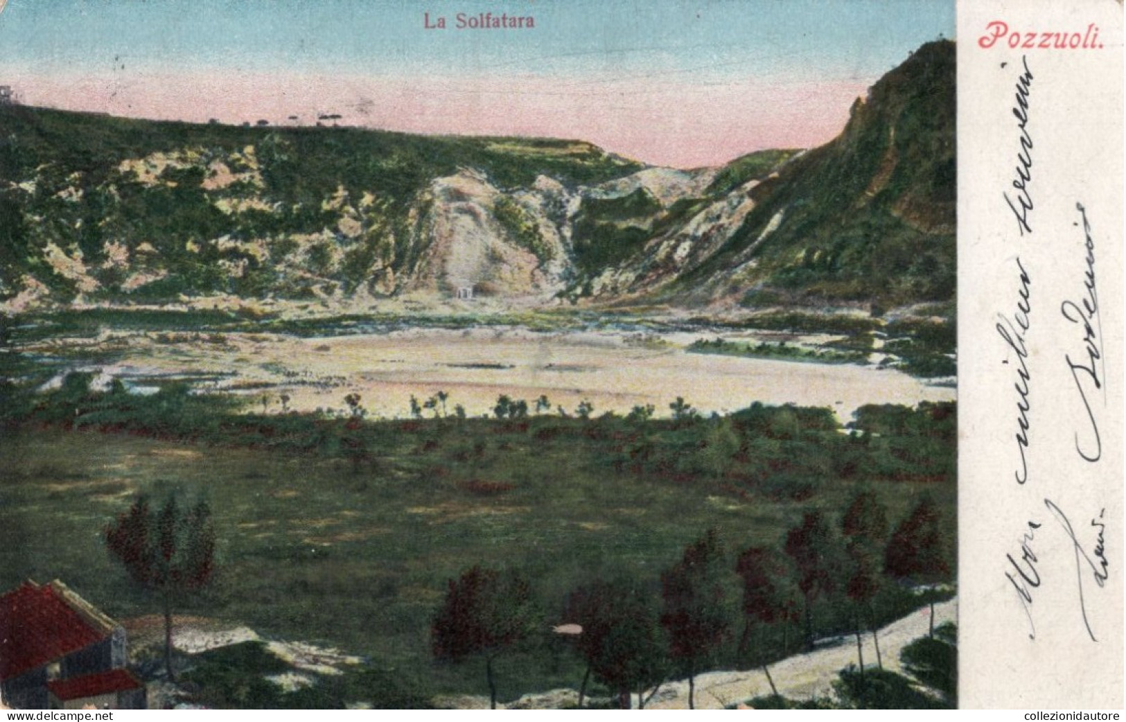 POZZUOLI - LA SOLFATURA - CARTOLINA FP SPEDITA NEL 1908 - Pozzuoli