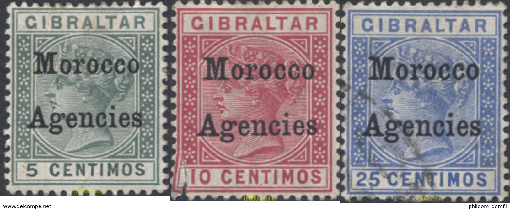 654647 USED MARRUECOS Oficina Inglesa 1898 SELLOS DE GIBRALTAR SOBRECARGADOS -MOROCCO AGENCIES- - Bureaux Au Maroc / Tanger (...-1958)