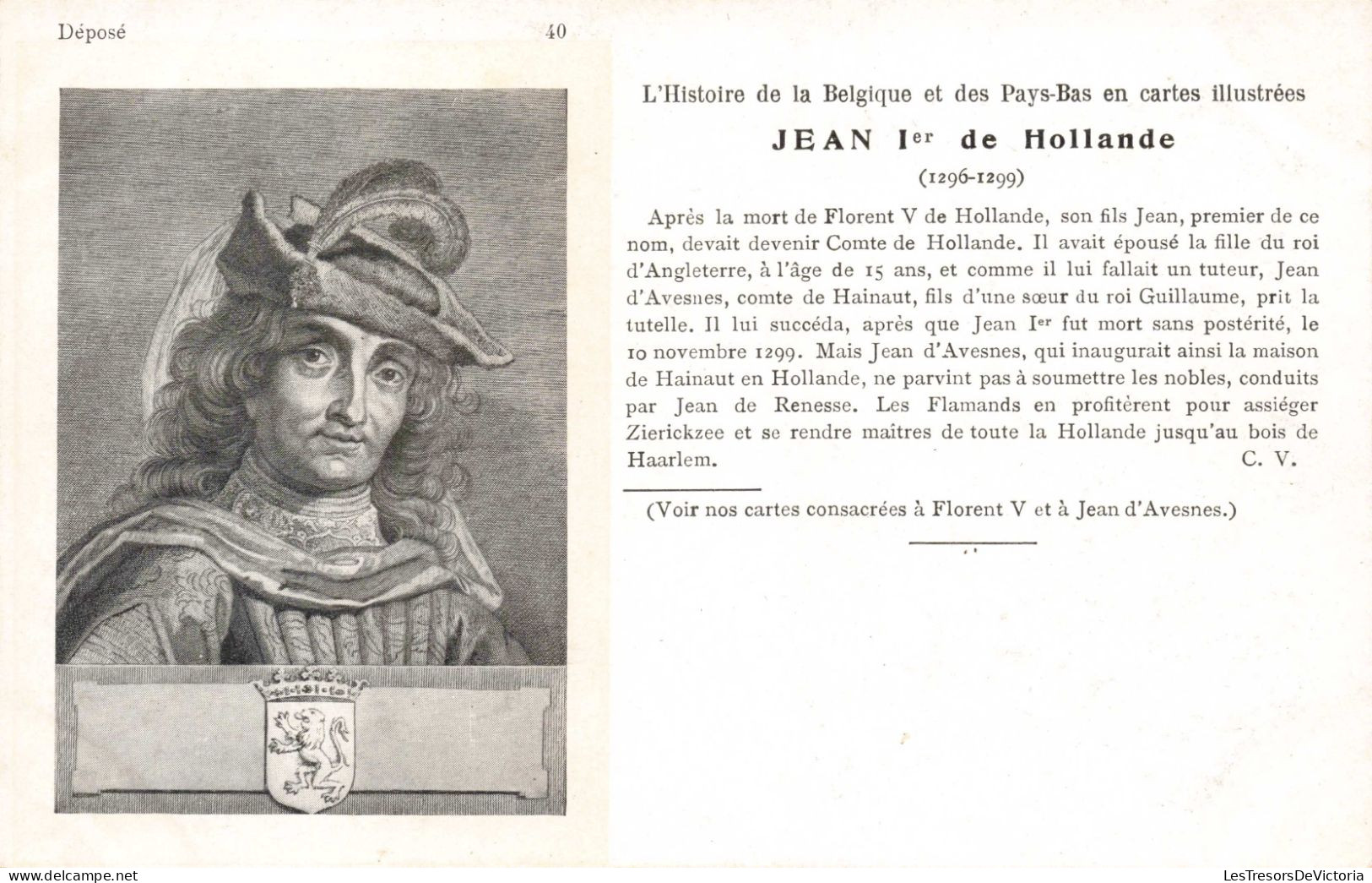 CELEBRITES - Personnages Historiques - Jean 1er De Hollande - Carte Postale Ancienne - Personnages Historiques