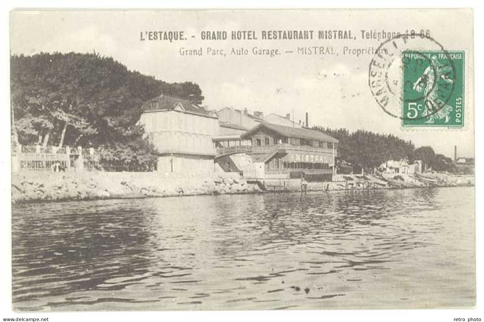 Cpa L'Estaque - Grand Hôtel Restaurant Mistral ... - L'Estaque