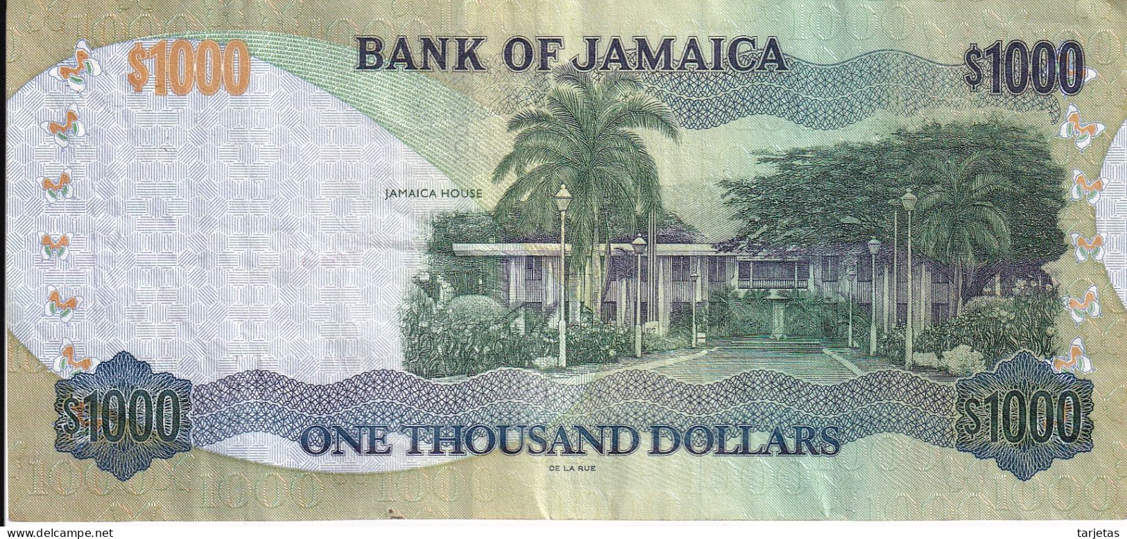 BILLETE DE JAMAICA DE 1000 DOLLARS DEL AÑO 2021  (BANKNOTE) - Jamaica