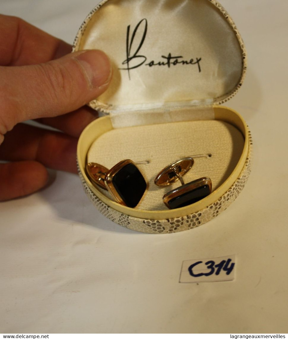 C314 Ancien Bouton De Manchette - Vintage - Collection Boutonex - Boite Origine - Cuff Links & Studs