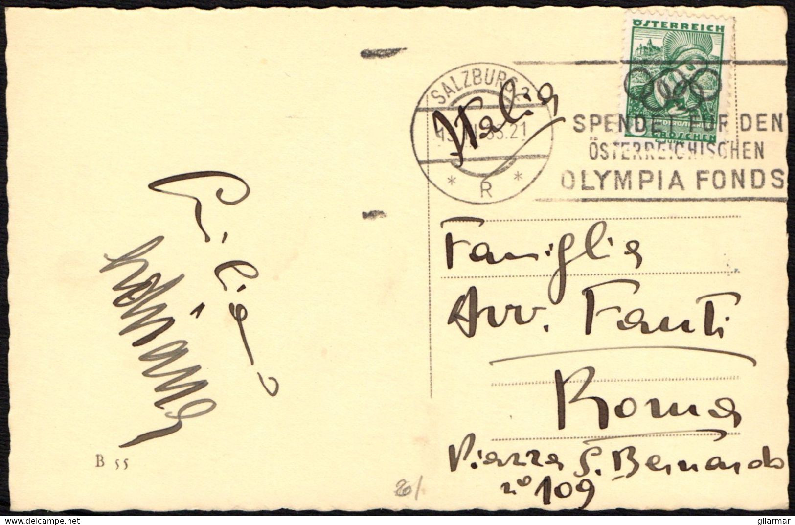 OLYMPIC GAMES 1936 - AUSTRIA SALZBURG 1935 - DONATE TO THE AUSTRIAN OLYMPIC FUND - MAILED POSTCARD - M - Zomer 1936: Berlijn