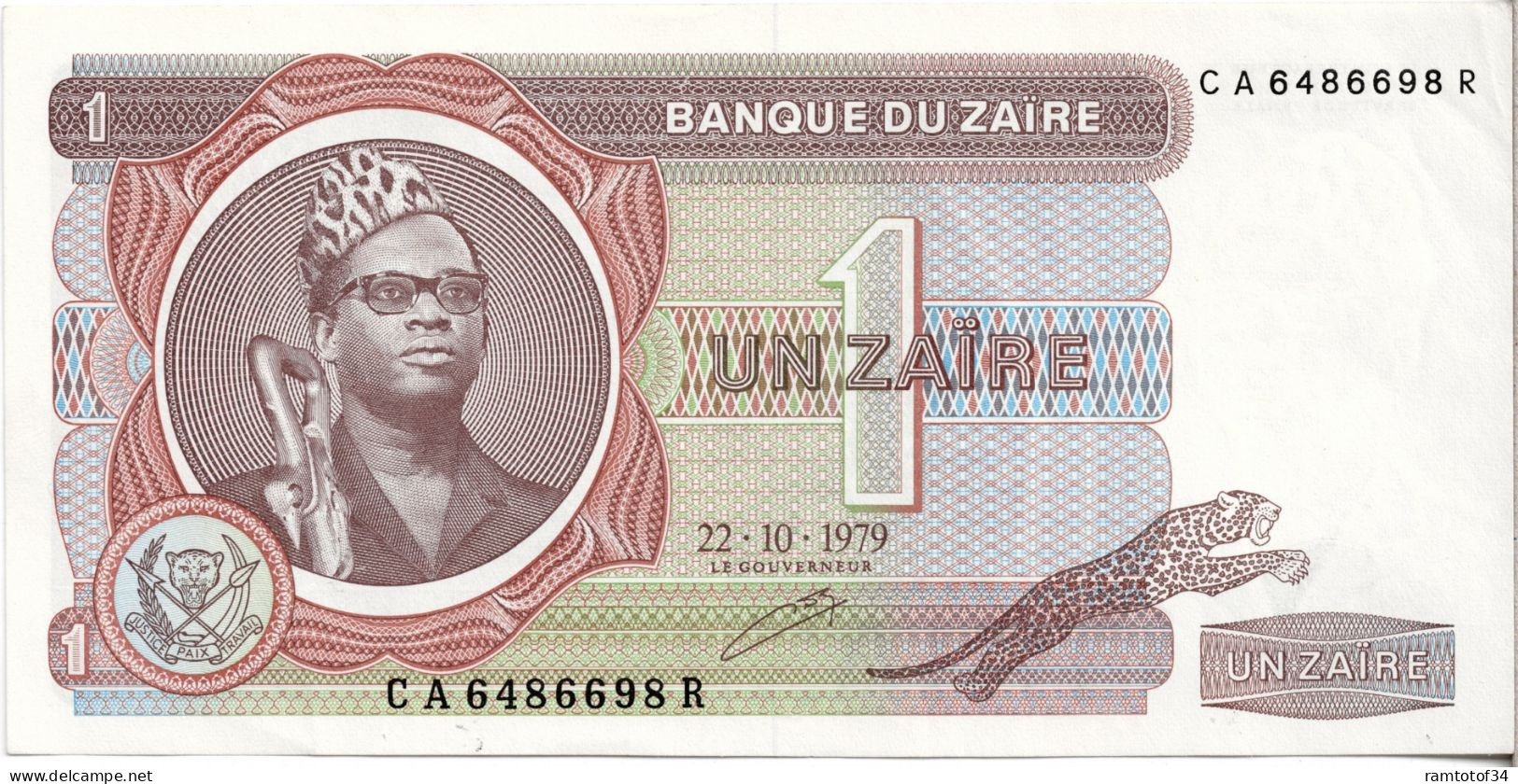 ZAIRE - 1 Zaïre 1979-1981 UNC - Zaire