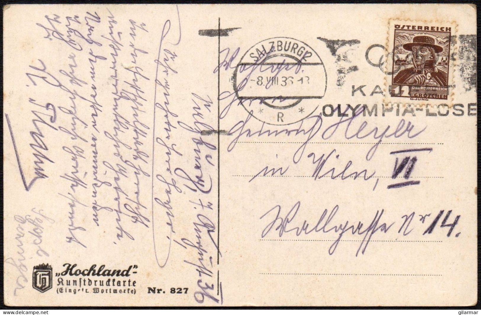 OLYMPIC GAMES 1936 - AUSTRIA SALZBURG 1936 - BUY OLYMPIC TICKETS - MAILED POSTCARD - M - Zomer 1936: Berlijn