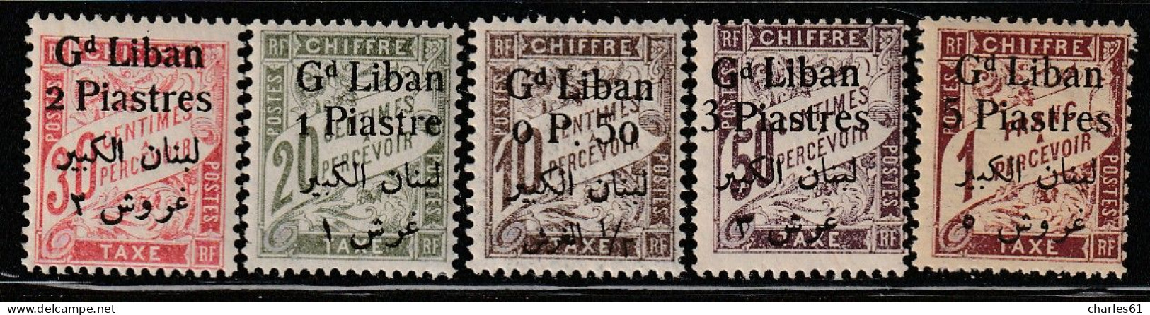 GRAND LIBAN - Timbres-Taxe - N°6/10 **/* (1924) - Timbres-taxe