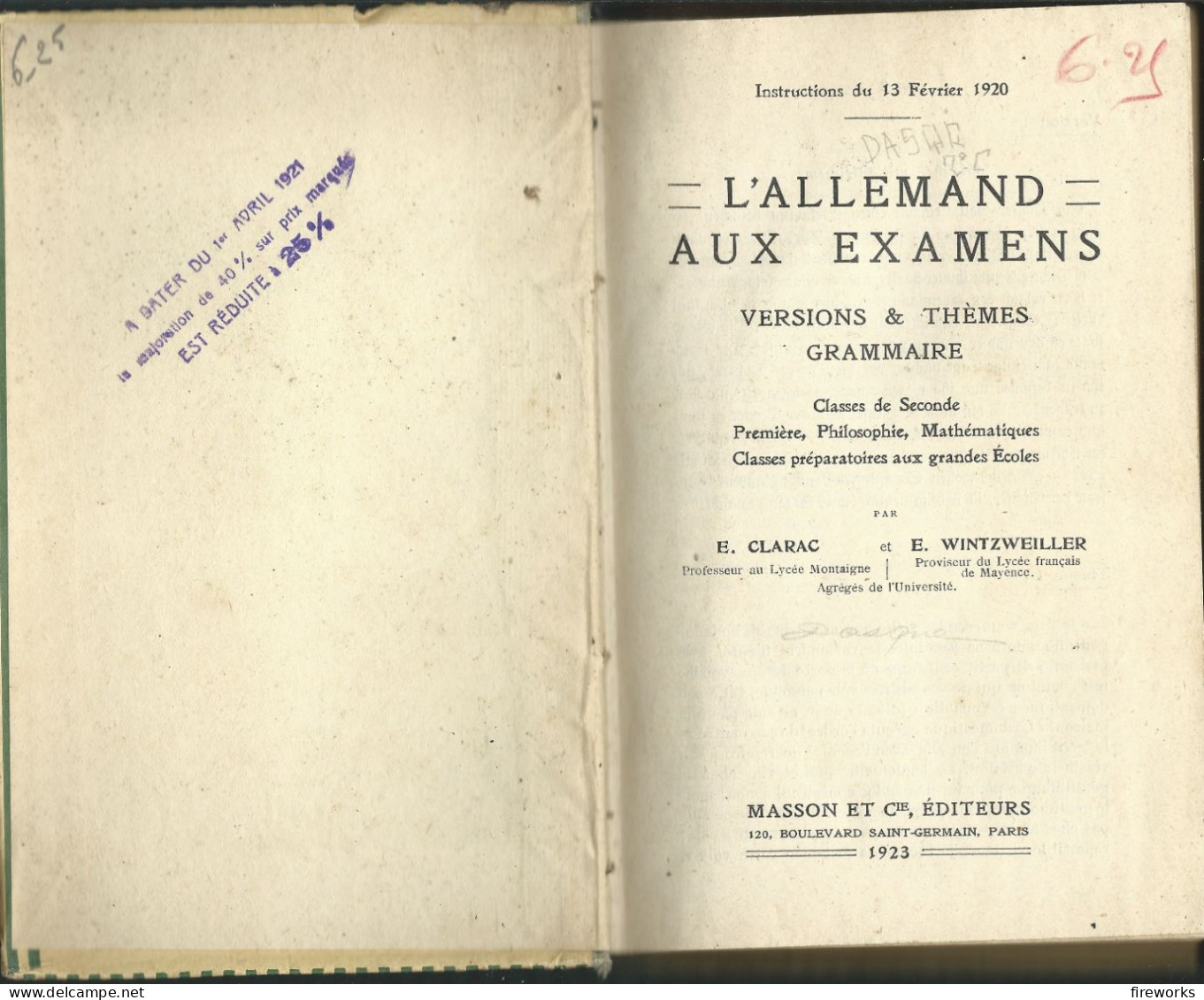 L'ALLEMAND AUX EXAMENS, VERSIONS & THEMES, GRAMMAIRE, CLASSES DE 2de, 1re, PHILOSOPHIE, MATHEMATIQUES, ECT... - Libri Scolastici