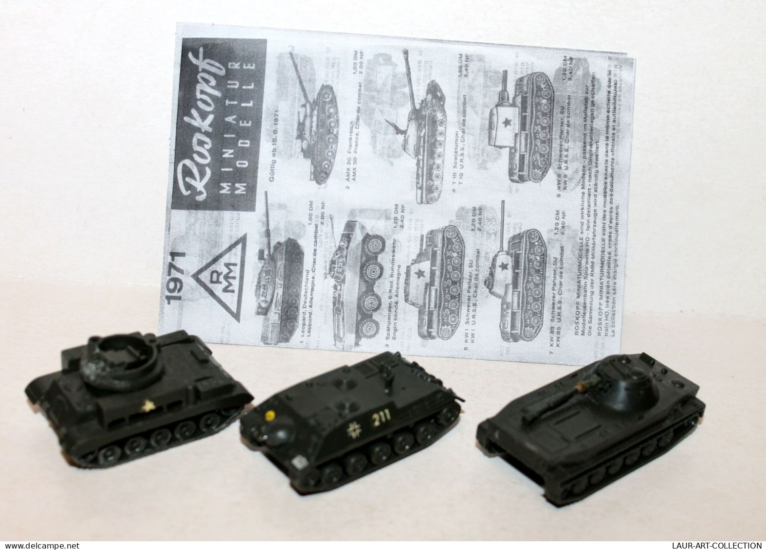 ROSKOPF CHASSEUR ALLEMAND, PT 76 CHAR RECONNAISSANCE URSS, M 42 CANON AUTOMOTEUR, MODELE REDUIT MILITARIA (1712.63) - Tanks