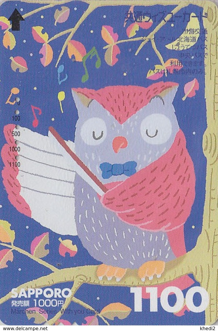 Carte JAPON - ANIMAL - OISEAU - HIBOU Chef D'orchestre Musique - OWL BIRD  & MUSIC JAPAN Sapporo Bus Card - EULE - 5828 - Uilen