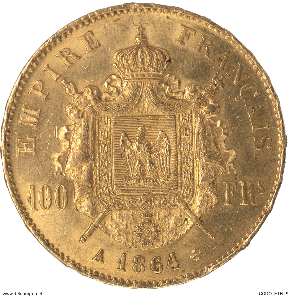 Second-Empire-100 Francs Napoléon III Tête Laurée 1864 Paris - 100 Francs-or